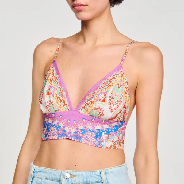 Sandro Paris Bralette Estampado-Mulheres Tops E Camisas