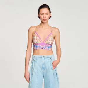 Sandro Paris Bralette Estampado-Mulheres Tops E Camisas