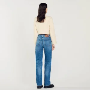 Sandro Paris Calça Jeans Desbotada-Mulheres Vaqueiros