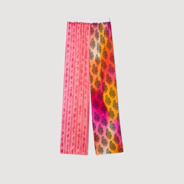 Sandro Paris Calças Largas Estampadas-Mulheres Calça