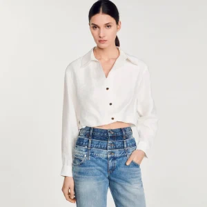 Sandro Paris Camisa Curta-Mulheres Tops E Camisas