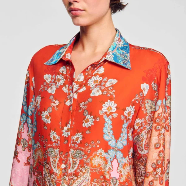 Sandro Paris Camisa Estampada-Mulheres Tops E Camisas