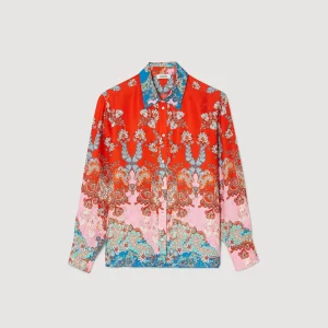 Sandro Paris Camisa Estampada-Mulheres Tops E Camisas