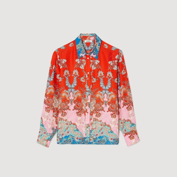 Sandro Paris Camisa Estampada-Mulheres Tops E Camisas