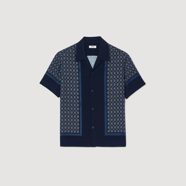 Sandro Paris Camisa Estampada Manga Curta-Homem Camisas