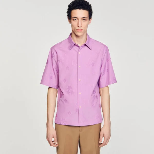 Sandro Paris Camisa Grande Em Jacquard-Homem Camisas