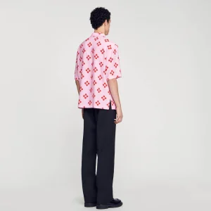 Sandro Paris Camisa Manga Curta Flor Cruzada-Homem Camisas