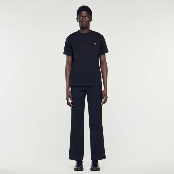 Sandro Paris Camiseta Com Patch Cruzado Quadrado-Homem Camisetas E Pólos