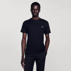 Sandro Paris Camiseta Com Patch Cruzado Quadrado-Homem Camisetas E Pólos