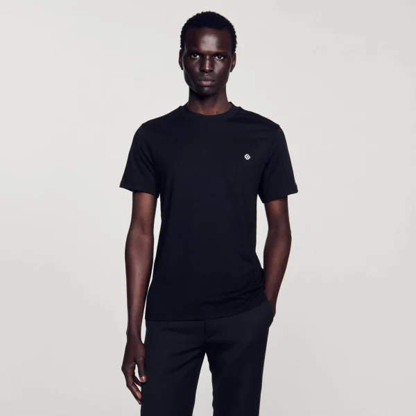 Sandro Paris Camiseta Com Patch Cruzado Quadrado-Homem Camisetas E Pólos