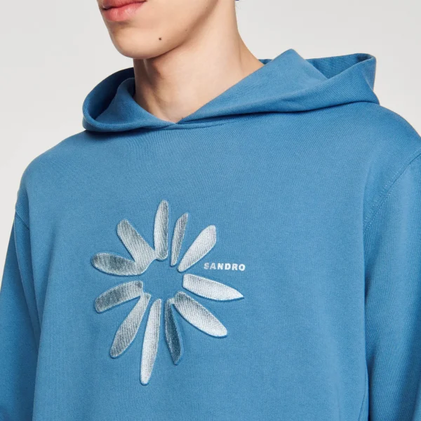 Sandro Paris Capuz De Algodao Com Flor-Homem Moletons E Jogging