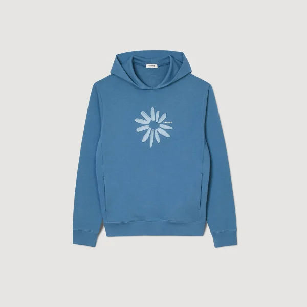 Sandro Paris Capuz De Algodao Com Flor-Homem Moletons E Jogging