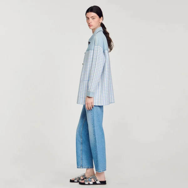 Sandro Paris Cardicoat Houndstooth-Mulheres Suéteres E Cardigans