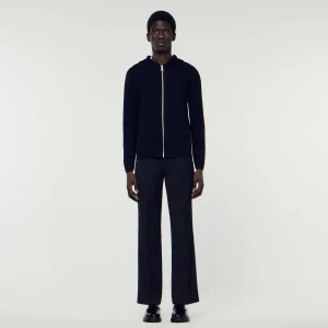 Sandro Paris Cardigan Com Capuz E Ziper-Homem Suéteres E Coletes