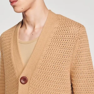 Sandro Paris Cardigan De Malha Perfurada-Homem Suéteres E Coletes