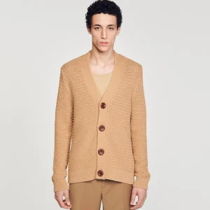 Sandro Paris Cardigan De Malha Perfurada-Homem Suéteres E Coletes