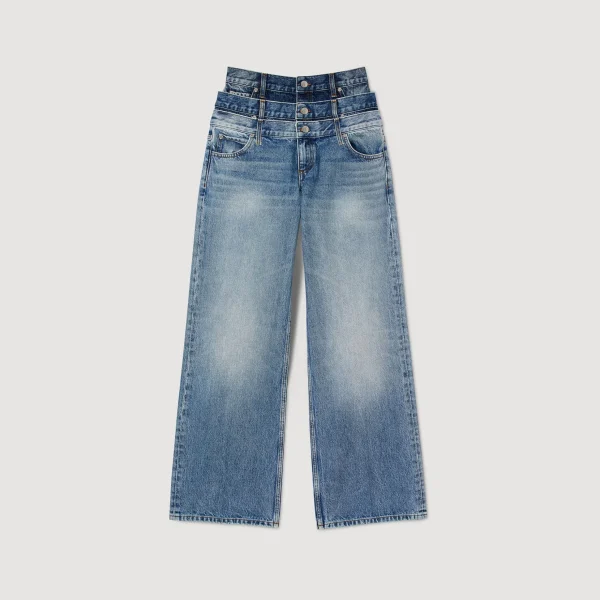 Sandro Paris Jeans Cintura Tripla-Mulheres Vaqueiros