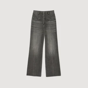 Sandro Paris Jeans Queimados Desbotados-Mulheres Vaqueiros