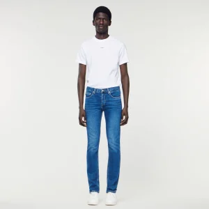 Sandro Paris Jeans Slim Com Lavagem Sem Agua-Homem Vaqueiros