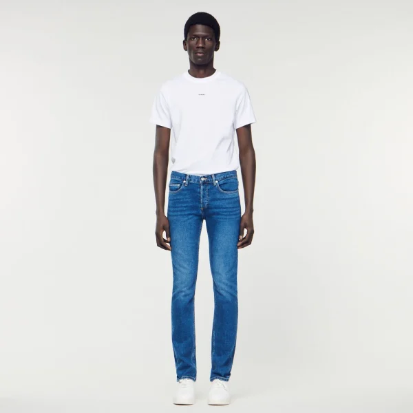 Sandro Paris Jeans Slim Com Lavagem Sem Agua-Homem Vaqueiros