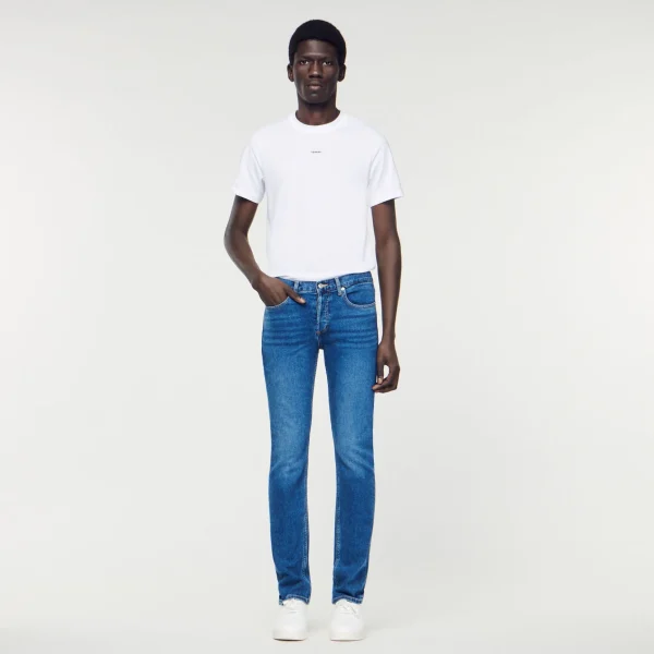 Sandro Paris Jeans Slim Com Lavagem Sem Agua-Homem Vaqueiros