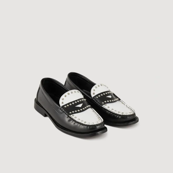 Sandro Paris Mocassins Bicolores Com Tachas-Mulheres Mocassins E Mulas