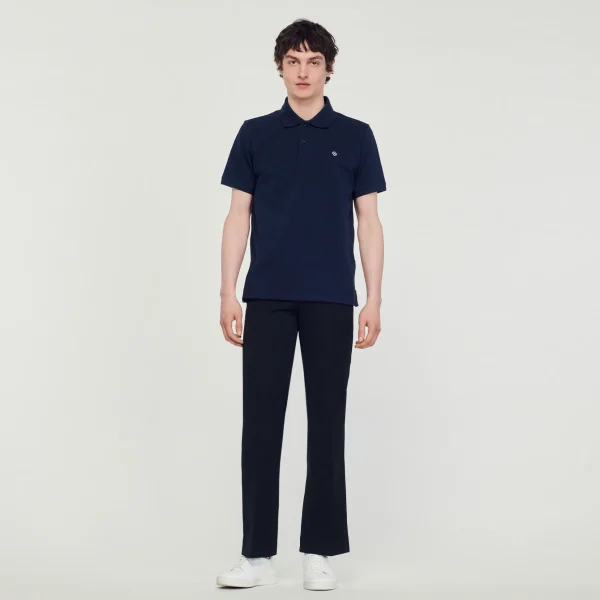 Sandro Paris Polo Com Patch De Cruz Quadrada-Homem Camisetas E Pólos