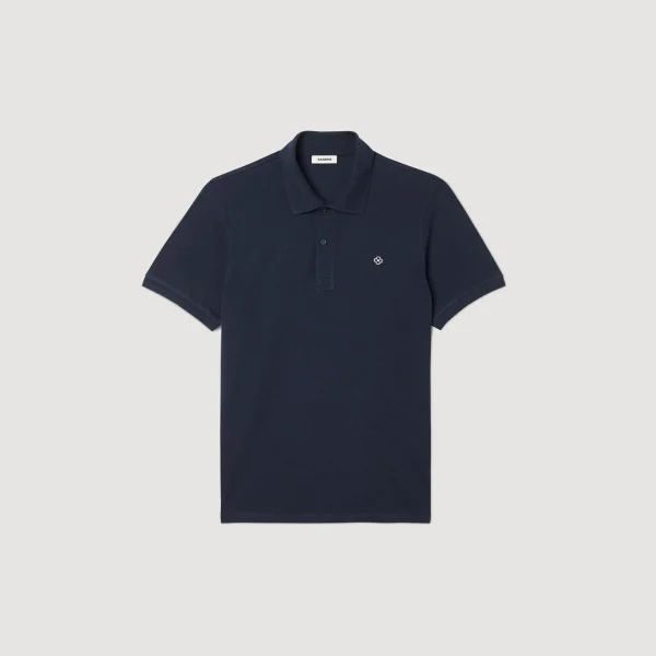 Sandro Paris Polo Com Patch De Cruz Quadrada-Homem Camisetas E Pólos