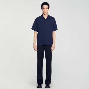 Sandro Paris Polo De Algodao Com Flor-Homem Camisetas E Pólos