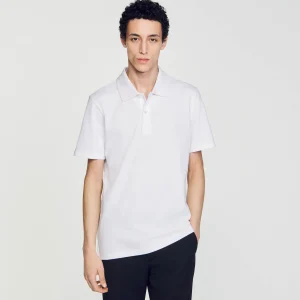 Sandro Paris Polo De Algodao Com Flor-Homem Camisetas E Pólos