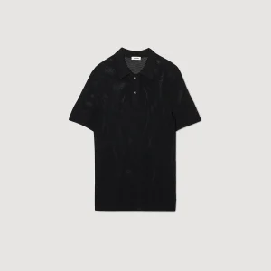 Sandro Paris Polo De Malha Perfurada-Homem Camisetas E Pólos