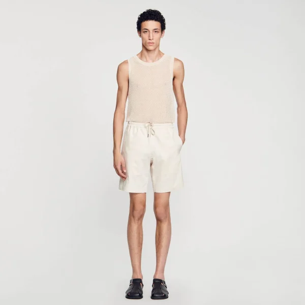 Sandro Paris Shorts De Algodao-Homem Calças E Bermudas