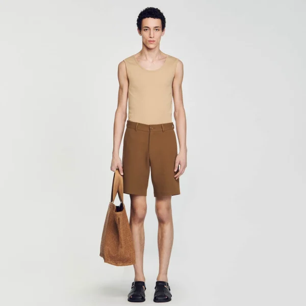 Sandro Paris Shorts De Algodao-Homem Calças E Bermudas