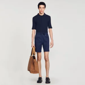 Sandro Paris Shorts De Algodao-Homem Calças E Bermudas