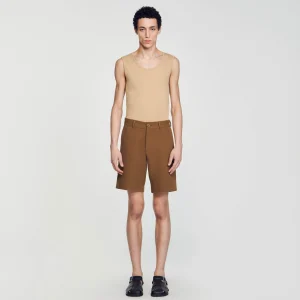 Sandro Paris Shorts De Algodao-Homem Calças E Bermudas