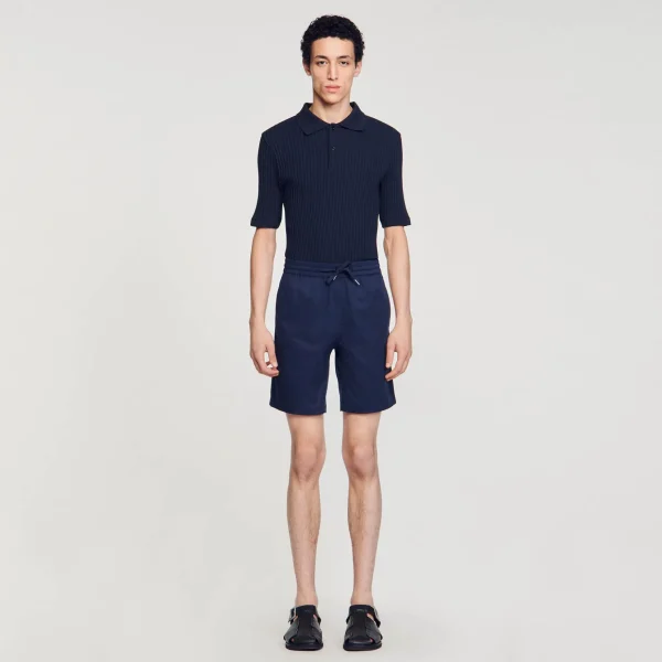 Sandro Paris Shorts De Algodao-Homem Calças E Bermudas