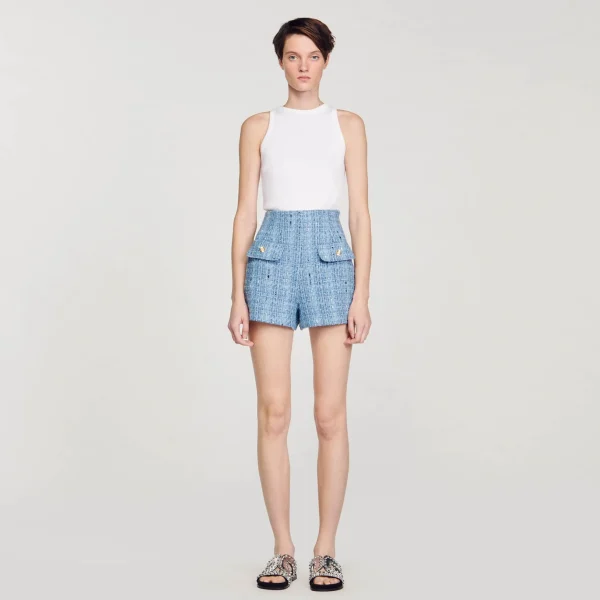 Sandro Paris Shorts De Tweed-Mulheres Conjuntos