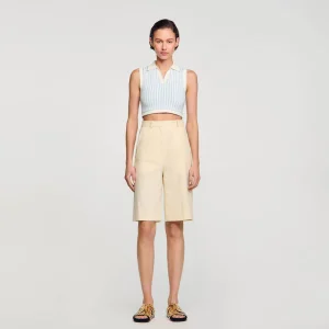 Sandro Paris Sueter Cropped Listrado-Mulheres Conjuntos