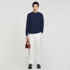 Sandro Paris Sweatshirt De Algodao Com Flor-Homem Moletons E Jogging