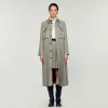 Sandro Paris Trench Coat Houndstooth-Mulheres Conjuntos