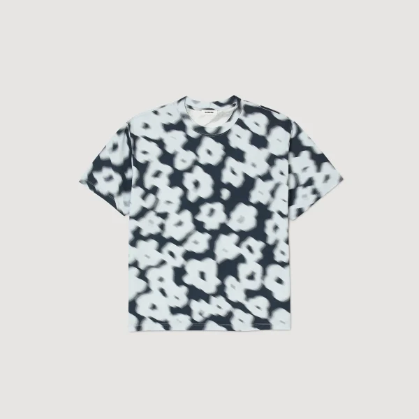 Sandro Paris T-Shirt De Algodao Com Flores-Homem Camisetas E Pólos