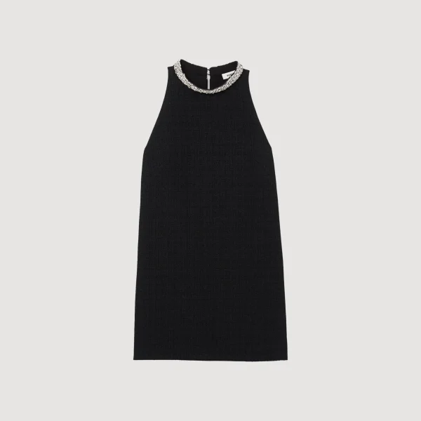 Sandro Paris Vestido Com Gola Com Joias-Mulheres Vestidos