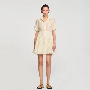 Sandro Paris Vestido Curto Com Babados-Mulheres Vestidos