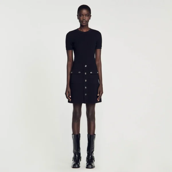 Sandro Paris Vestido De Malha-Mulheres Vestidos