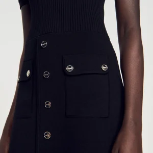 Sandro Paris Vestido De Malha-Mulheres Vestidos