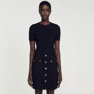 Sandro Paris Vestido De Malha-Mulheres Vestidos