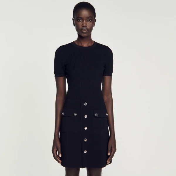 Sandro Paris Vestido De Malha-Mulheres Vestidos