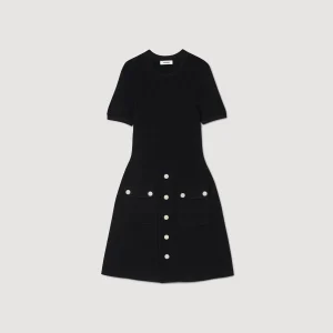 Sandro Paris Vestido De Malha-Mulheres Vestidos