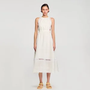 Sandro Paris Vestido Longo De Linho-Mulheres Vestidos