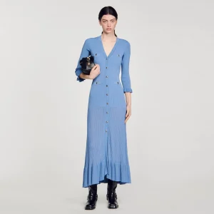 Sandro Paris Vestido Longo De Malha-Mulheres Vestidos